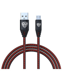 Кабель USB - micro USB BY Премиум, 1м, 2А, кожаная оплётка, черный
