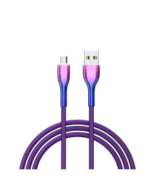 Кабель USB - micro USB BY Jam, 1м, Быстрая зарядка 3А, QC, PD 20W, тканевый, фиолетовый