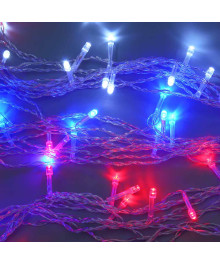 Эл.гирл.  СНОУ БУМ занавес 2х2м, 100LED, 10 нитей, триколор,пост.свеч., ПВХ прозрачный 220Вке. Доставка Барнаул, Кемерово, Томск, Новокузнецк, Горно-Алтайск, Междуреченск, Ленинск-Кузнецкий.