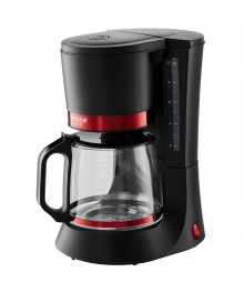 Кофеварка DELTA LUX DL-8152 черная с красным :700 Вт, 1200 мл (10 чашек), антипролив (Россия)(6)Кофеварки оптом с доставкой по Дальнему Востоку. Большой каталог кофеварок оптом в Новосибирске.