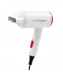 Фен MARTA MT-1265 белый коралл (1600W, ТУРМАЛИН ИОН, 3 реж) 24/уп