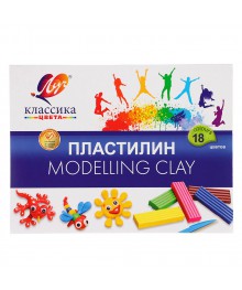 Пластилин ЛУЧ "Классика", 18 цветов, 360 грамм, со стеком, в картонной коробке