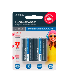 Бат LR14 GoPower C BL2 Alkaline 1.5V (2/12/192)