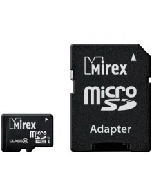 Пам.MicroSDHC,32Gb Mirex (Class 10 UHS-I) с адаптером SDужаем в Красноярск, Иркутск, Якутск, Кызыл, Улан-Уде, Хабаровск, Владивосток, Комсомольск-на-Амуре.