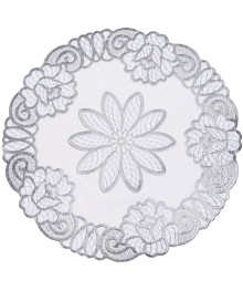 Салфетка Grace Лейс 38х38 LO-1009B СЕРЕБРО круг (12)