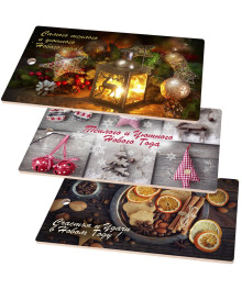 Доска разделочная р 29х17,0 см ""Christmas", 3 диз, береза, МТ2-135