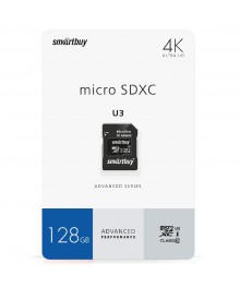 Пам.microSDXC,128Gb Smartbuy Class10 U3 V30 A1 Advanced R/W up to 90/55 с адапт (SB128GBSDU1A-AD)ужаем в Красноярск, Иркутск, Якутск, Кызыл, Улан-Уде, Хабаровск, Владивосток, Комсомольск-на-Амуре.
