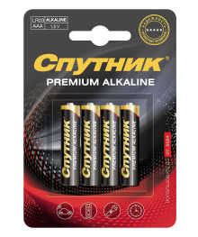 Бат LR3            Спутник PREMIUM ALKALINE 4В (уп 96/384шт)