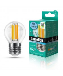 Эл. лампа светодиодная Camelion LED-G45- 12W-FL-/845/E27(Шар 12Вт 220В, аналог Вт) уп.1/10/100