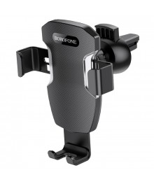 Держатель для смартфонов BOROFONE BH55 Fenix Air, на дефлектор, 4,5-6,7", чёрный/серебро