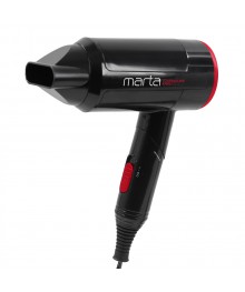 Фен MARTA MT-1265 чёрный коралл (1600W, ТУРМАЛИН ИОН, 3 реж) 24/уп