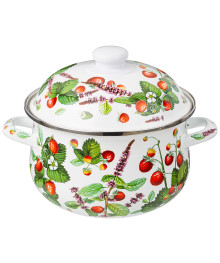 Кастрюля AGNESS Фруктовая  Корзина 2,8 Л 20*12 СМ 934-562 эмалированная с эмаль крышкой