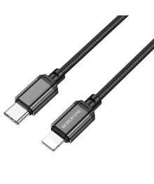 Кабель USB - 8pin BOROFONE BX87 Черный (2,4А, для iPhone5/6/7) нейлон 1м