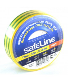 Изолента "Safeline" 19мм * 20м желто-зеленая полосатая /5шт)том со склада в Новосибирске. Большой каталог изолент, скотч оптом с доставкой по Дальнему Востоку.