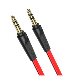 аудио-кабель BOROFONE BL6 AUX Jack3.5 (M) - Jack3.5 (M)  1 метр, плоский, ТПЭ, красный