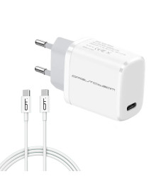 Блок пит USB сетевой Орбита OT-APU63 Белый с TYPE-C + кабель Type-C - Type-C 1.2м (PD20Вт)USB Блоки питания, зарядки оптом с доставкой по России.