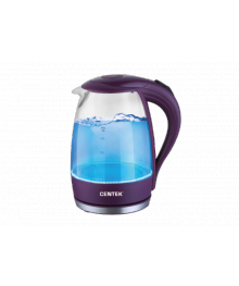 Чайник Centek CT-0042 Violet стекло, 1.8л, 2200Вт, внутренняя LED подсветка, кнопкаирске. Отгрузка в Саха-якутия, Якутск, Кызыл, Улан-Уде, Иркутск, Владивосток, Комсомольск-на-Амуре.