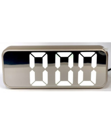 часы настольные  X668/6 (белый) зеркальные,  дата+температ.