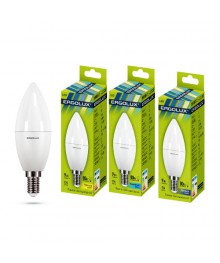 Эл. лампа светодиодная Ergolux LED-C35-9W-E14-3K (Свеча 9Вт E14 3000K 172-265В, аналог 80 Вт)нецк, Ленинск-Кузнецк, Барнаул, Горно-Алтайск, Бийск и др. Большой каталог светодиодных ламп оптом.