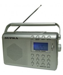 радиопр Supra ST-116 черн (переносной, ЖКИ, цифровой тюнер AM/УКВ+FM/LW/SW, часы, буд, 220V/3*R20)