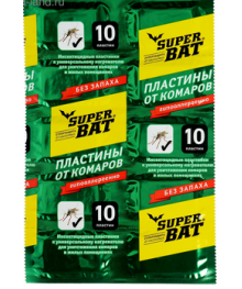 пласт SuperBAT от комаров б/зап 10шт зелен/Россия/240