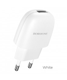 Блок пит USB сетевой  BOROFONE BA49A, 1хUSB-A, 2.1А, белый