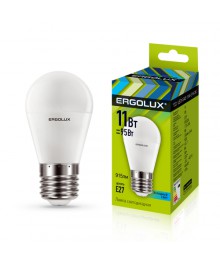 Эл. лампа светодиодная Ergolux LED-G45-11W-E27-4K (Шар 11Вт E27 4500K 172-265В, аналог Вт)нецк, Ленинск-Кузнецк, Барнаул, Горно-Алтайск, Бийск и др. Большой каталог светодиодных ламп оптом.