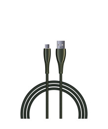 Кабель USB - micro USB BY Сириус, 1м, 3А, Быстрая зарядка QC3.0, штекер металл, зеленый