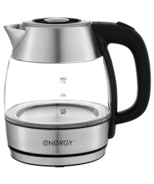 Чайник ENERGY E-222 черный, стекло, 1,2л