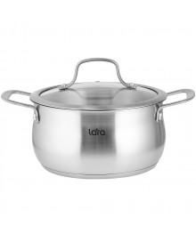 LARA LR02-353 Кастрюля ПРОВАНС 24x12см 5.4л, индукционное дно, крышка доставкой - Новосибирск, Новокузнецк, Горно-Алтайск. Низкие цены, большой ассортимент посуды оптом
