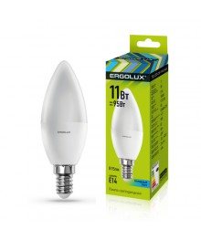 Эл. лампа светодиодная Ergolux LED-C35-11W-E14-4K (Свеча 11Вт E14 4500K 172-265В, аналог  Вт)нецк, Ленинск-Кузнецк, Барнаул, Горно-Алтайск, Бийск и др. Большой каталог светодиодных ламп оптом.