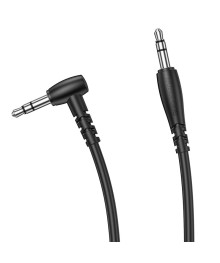 аудио-кабель BOROFONE BL10 AUX Jack3.5 (M) - Jack3.5 (M)  2 метра, угловой, ПВХ, чёрный