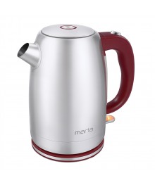 Чайник MARTA MT-4559 бордовый гранат, нерж (2,2кВт, 1,7л) 8/упсомольск-на-Амуре. Большой каталог металлических чайников Казбек, Василиса,  Delta, Galaxy, Irit, М