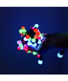 Эл.гирл.  уличная "Шарики", SE-BL-10100M, 10M, 100LED, мульти(3цв.),IP60, черн. шн. 1,5мке. Доставка Барнаул, Кемерово, Томск, Новокузнецк, Горно-Алтайск, Междуреченск, Ленинск-Кузнецкий.