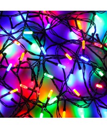 Эл.гирл.  СНОУ БУМ вьюн 9м, 100 LED-призма, яркий мульти, 8 реж, ПВХ черный, 220В