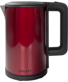 Чайник Galaxy GL 0300 красный (2 кВт, 1,8л, двойная стенка нерж и пластик) 6/упибирске. Чайник двухслойный оптом - Василиса,  Delta, Казбек, Galaxy, Supra, Irit, Магнит. Доставка