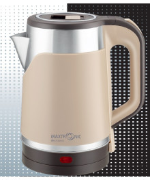 Чайник MAXTRONIC MAX-508 беж, нерж (2л, двойн стенки, колба нерж, диск 1,5кВт) 12/уп