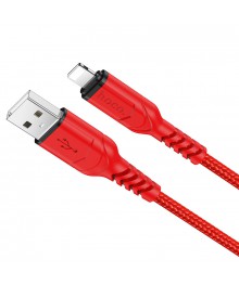 Кабель USB - 8pin HOCO X59 Victory 1 метр, 2.4A, нейлон, красный