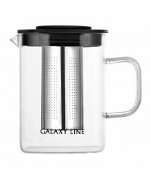 Чайник заварочный  Galaxy LINE GL 9359 1000 мл, стекл колба, носик антикапля, фильтр нерж (24/уп)