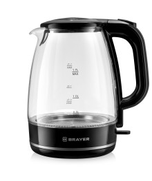 Чайник BRAYER 1030BR,2200 Вт, 1,7 л, стекл.корп,автооткл.при.закип,подсвет