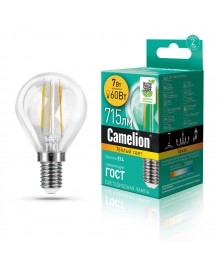 Эл. лампа светодиодная Camelion LED-G45- 7W-FL-/830/E14(Шар 7Вт 220В, аналог 60Вт) уп.1/10/100нецк, Ленинск-Кузнецк, Барнаул, Горно-Алтайск, Бийск и др. Большой каталог светодиодных ламп оптом.