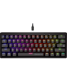 Клавиатура DEFENDER Deimos GK-303 RU,RGB,61кн,розов свитчи черн
