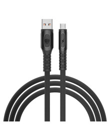 Кабель USB - micro USB BY Экстрим, 1м, 3А, Быстрая зарядка QC3.0, ткань, черный