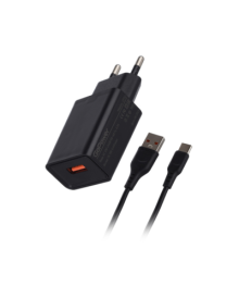 Блок пит USB сетевой  GoPower GP1U 1USB 2.4A 12W с кабелем Type-C черный (1/200)