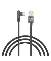 Кабель USB - TYPE C BY Угловой 36Вт, 1 м, 3A, нейлон, чёрный