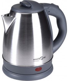 Чайник MAXTRONIC MAX-504 нерж + серый (1,5кВт, 1,5л, мет корпус, скрытый нагр элемент) 16/упсомольск-на-Амуре. Большой каталог металлических чайников Казбек, Василиса,  Delta, Galaxy, Irit, М