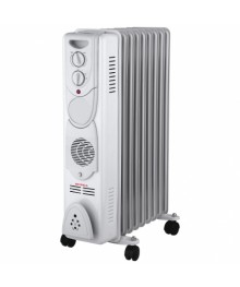 маслянный радиатор SUPRA ORS-09F-3N белый (9 секц 2000W встроенный керамический тепловентилятор)лянные обогреватели, тепловентиляторы оптом  в Новосибирске, доставка в регионы. Сушилки для обуви.