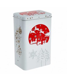 Жестяная банка Новогодняя красная П135*95h215v270-01752 (12)ы для кухни по оптовым ценам. Купить аксессуары для кухни в Новосибирске. Аксессуары для кухни опт.