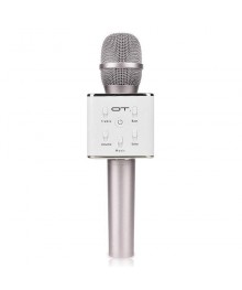 Микрофон OT-ERM04 серебро (Q7) для караоке беспроводной (Bluetooth, динамики, USB/microSD)ада. Большой каталог микрофонов для караоке RITMIX, Defender оптом с доставкой по Дальнему Востоку.