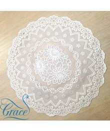 Салфетка Grace Лейс 30х30  LO-0902PU/U БЕЛЫЙ ПЕРЛАМУТР круг (12)Пленка самоклеющаяся оптом с доставкой по РФ по низким цекнам.